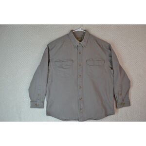 Duluth Trading Co Men's XL Gray Canvas Heavyweight Long Sleeve Button Up Shirt